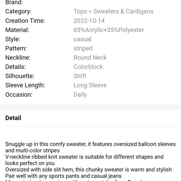 🔥⛄️HP ⛄️New Oversized vneck striped sweater 💖 - Picture 6 of 11